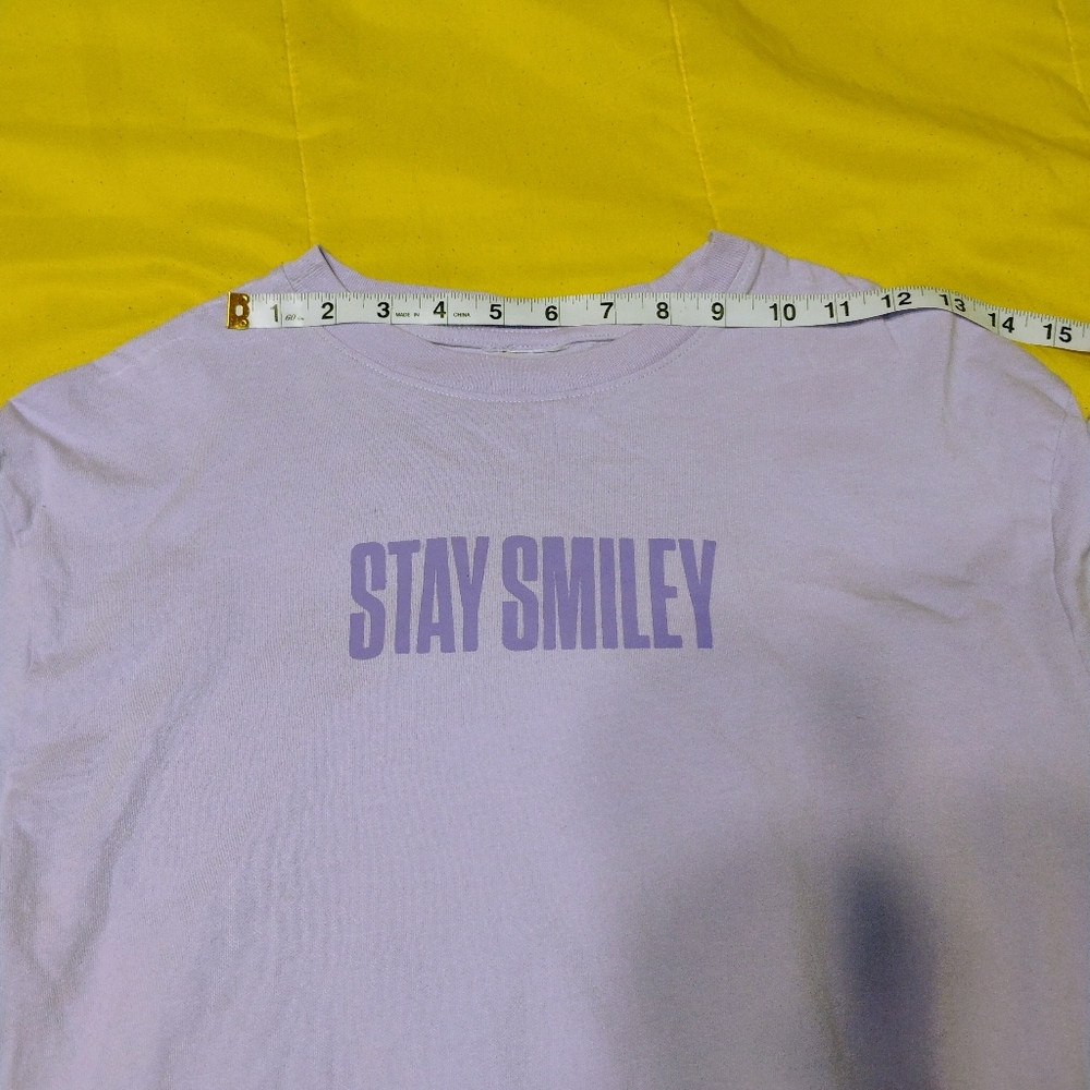 Large Women's Smiley Original Lite Purple Long Sleeves T-shirt LBGTQ